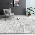 Avtoit | Industry Abstract Area Rug Silver Gray Polyester Carpet Non-Slip Pet Friendly Washable Rug for Living Room