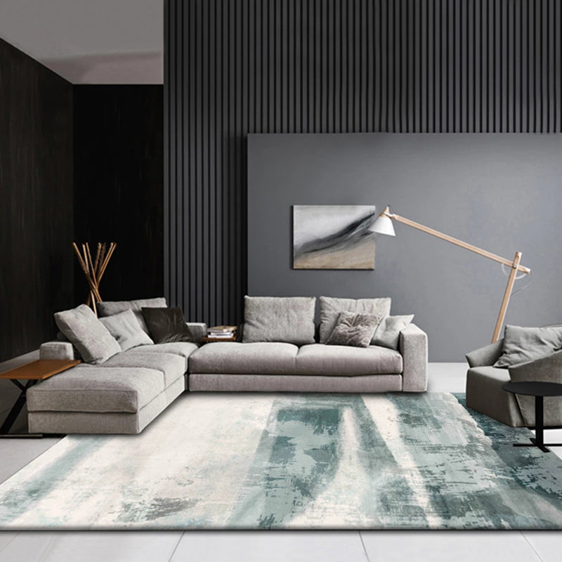 Avtoit | Industrial Study Mat Multi Colors Abstract Watercolor Pattern Carpet Polyester Machine Washable Non-Slip Pet Friendly Area Rug