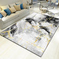 Avtoit | Unique Abstract Rug Black Industrial Rug Polyester Machine Washable Non-Slip Pet Friendly Carpet for Living Room