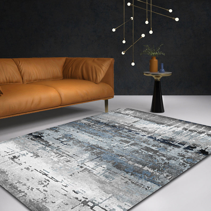 Avtoit | Creative Industrial Area Floor Rug Polyester Grey Abstract Carpet Washable Pet Friendly Rug for Parlor