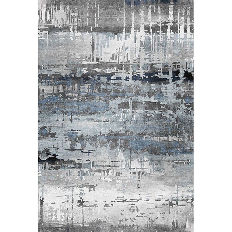 Avtoit | Creative Industrial Area Floor Rug Polyester Grey Abstract Carpet Washable Pet Friendly Rug for Parlor