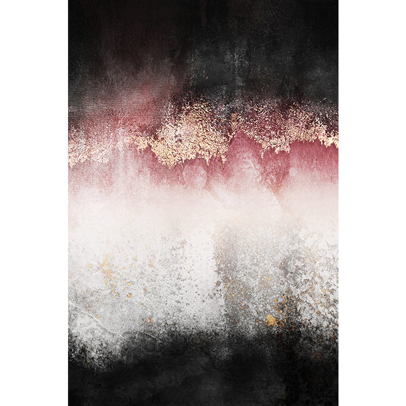 Avtoit | Modern Living Room Rug Black and Pink Abstract Rug Polyester Machine Washable Non-Slip Backing Pet-Friendly Rug