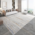 Avtoit | Gray and Brown Abstract Area Rug Polyester Industrial Rug Washable Non-Slip Back Pet-Friendly Indoor Rug for Bedroom