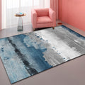 Avtoit | Industrial Style Abstract Carpet Blue and Grey Polyester Rug Anti-Slip Backing Area Rug for Seating Area