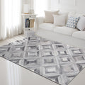 Avtoit | Dark geometric pattern rug Synthetic creative rug Non-slip rug for home decor