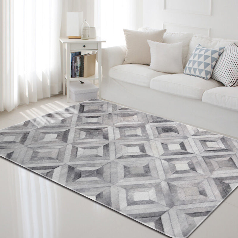 Avtoit | Dark geometric pattern rug Synthetic creative rug Non-slip rug for home decor