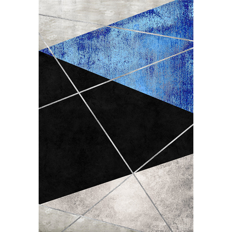 Avtoit | Dark Color Simple Rug Polypropylene Color Block Geometric Carpet Non-Slip Pet-Friendly Rug for Home