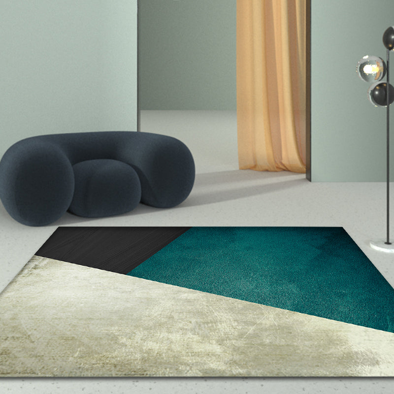 Avtoit | Dark Color Simple Rug Polypropylene Color Block Geometric Carpet Non-Slip Pet-Friendly Rug for Home