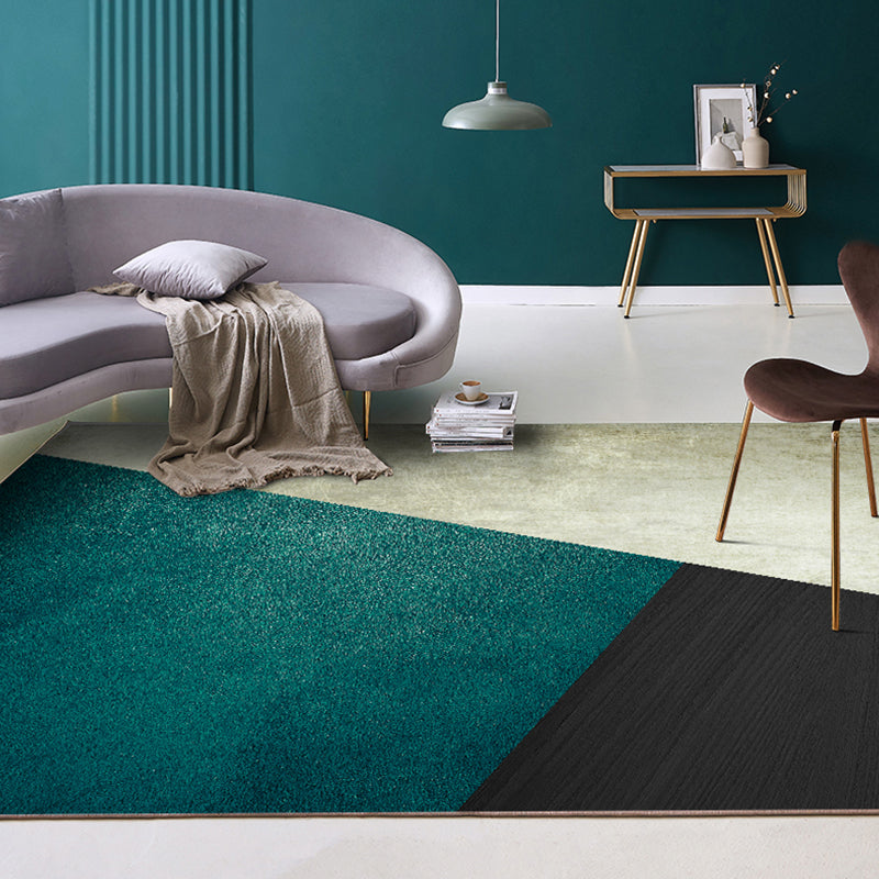 Avtoit | Dark Color Simple Rug Polypropylene Color Block Geometric Carpet Non-Slip Pet-Friendly Rug for Home