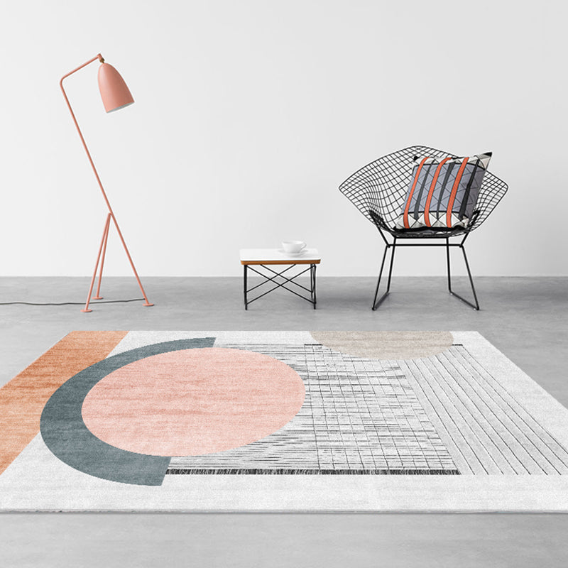 Avtoit | Aesthetic Geometric Indoor Dress Morandi Color Creative Carpet Polyester Stain-Resistant Rug for Living Room