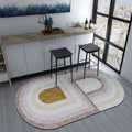 Avtoit | Novelty Shaped Geometric Pattern Rug Dark Color Modern Carpet Polypropylene Pet Friendly Non-Slip Rug for Student Housing