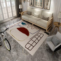 Avtoit | Multi Color Bold Area Rug Synthetics Colorblock Abstract Carpet Stain Resistant Non-Slip Rug for Room
