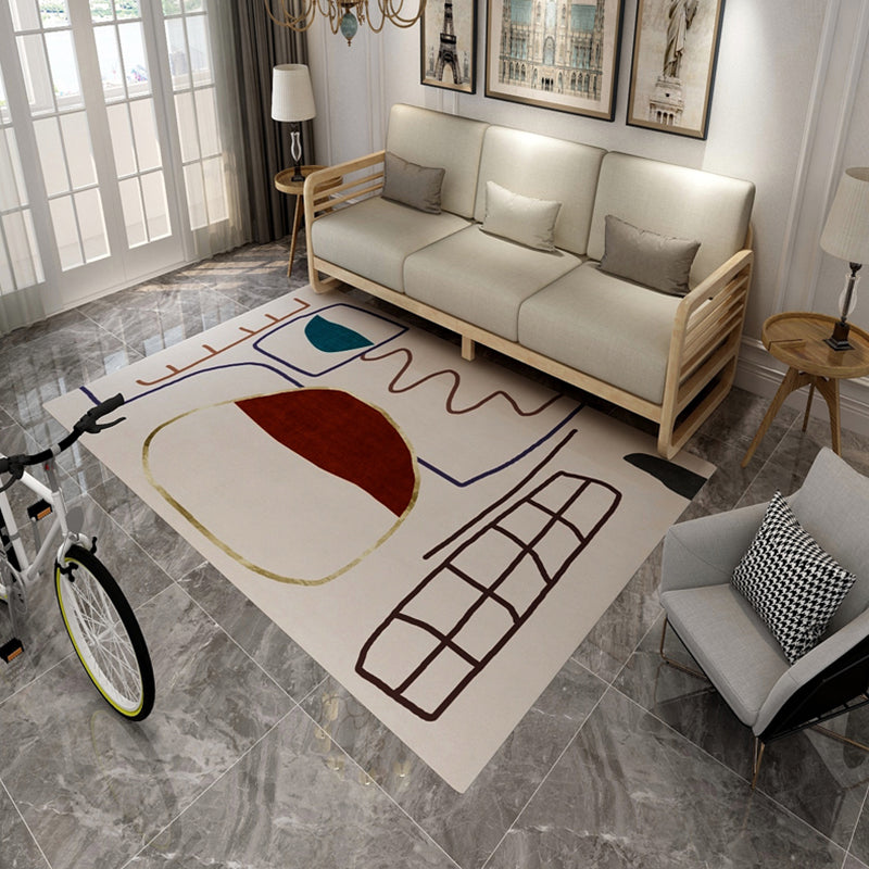 Avtoit | Multi Color Bold Area Rug Synthetics Colorblock Abstract Carpet Stain Resistant Non-Slip Rug for Room