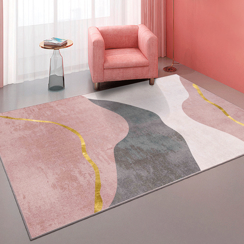 Avtoit | Soft Trendy Indoor Dress Multi Color Abstract Pattern Dress Stain Resistant Washable Carpet for Living Room