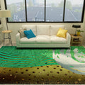 Avtoit | Cyberpunk Living Room Carpet Multi Color Abstract Foil Streams Carpet Polyester Machine Washable Area Rug