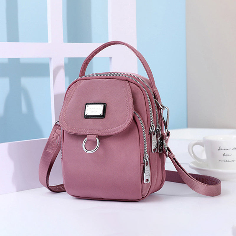 Water-Resistant Crossbody Phone Bag with Multiple Pockets and Adjustable Strap