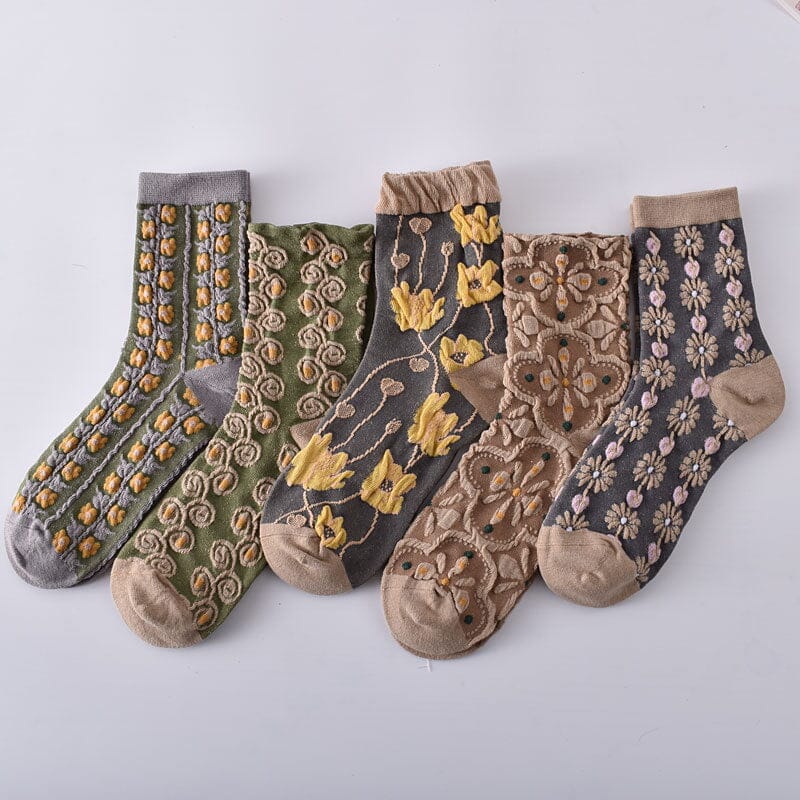 Avtoit | Women's Floral Cotton Socks (10 Pairs)