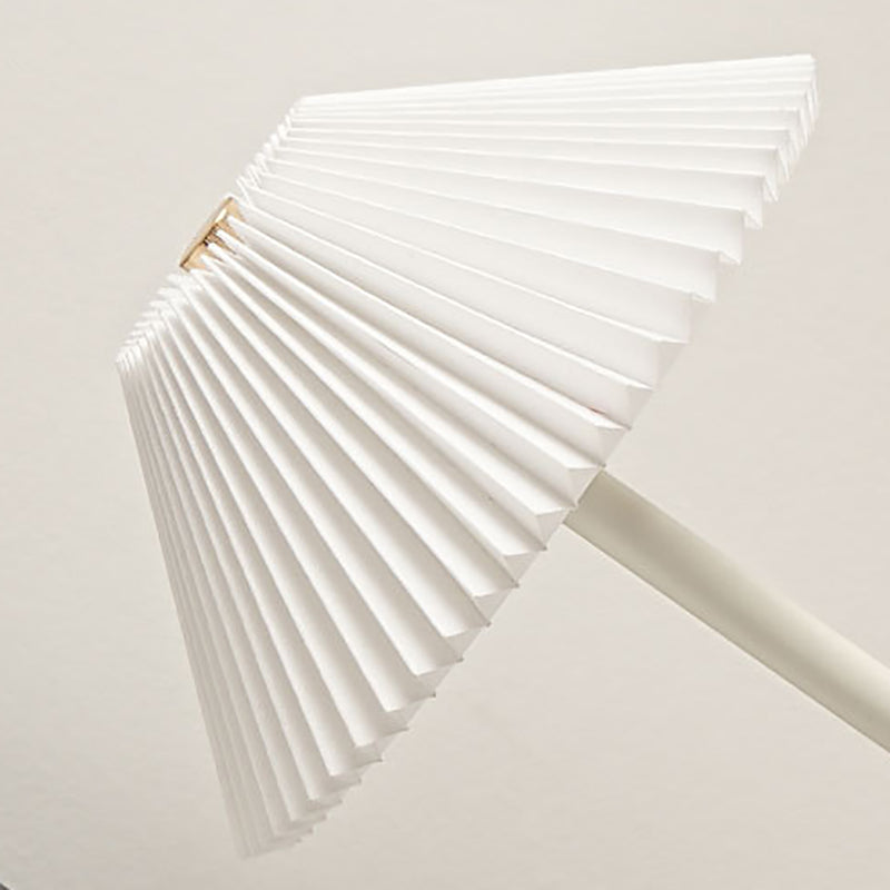 Avtoit | Contemporary Scandinavian rechargeable iron fabric cone pleated LED table lamp for bedside