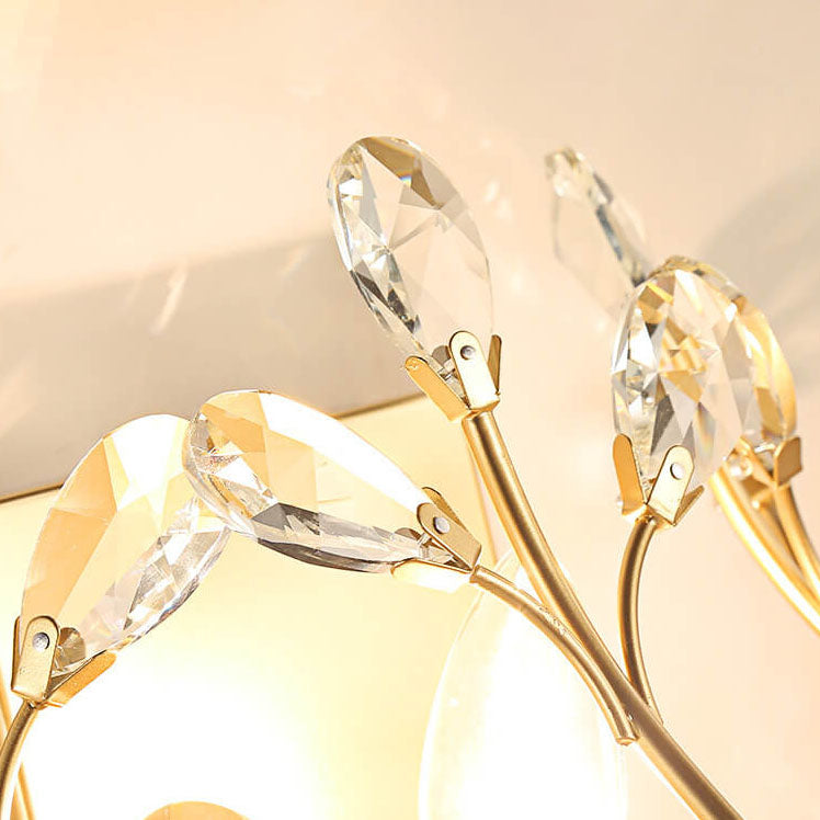 Avtoit | Luminis Wall Light | Luxury Crystal Design | Leaf Motif | 1-Bulb & Modern