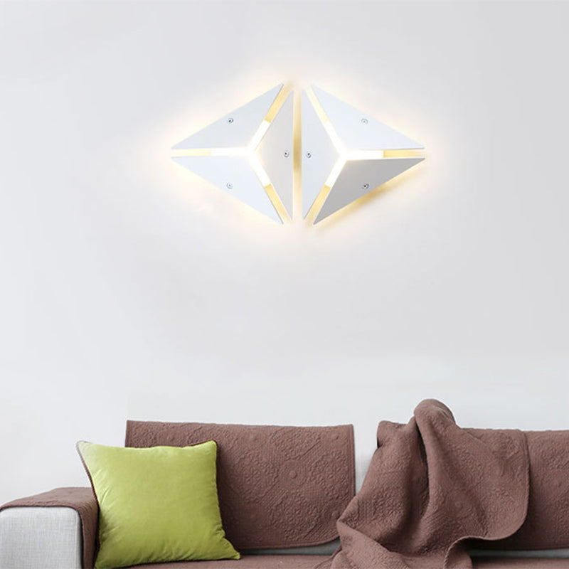 Avtoit | Simple Style Triangle Metal Wall Sconce Light Gold/Black/White LED Wall Light Fixture in Warm/White Light for Corridor