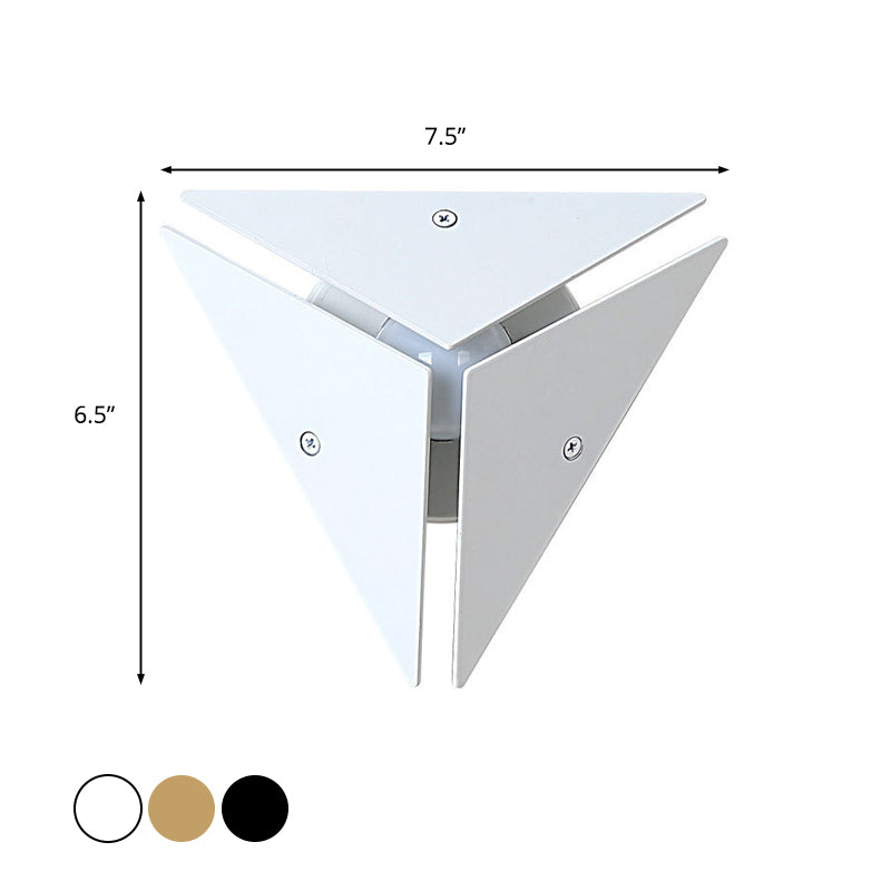 Avtoit | Simple Style Triangle Metal Wall Sconce Light Gold/Black/White LED Wall Light Fixture in Warm/White Light for Corridor