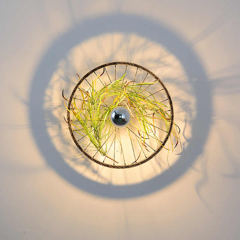 Avtoit | Wheel Iron LED Wall Lamp Bracket Farm Garage Plant Wall Lighting in Pink/Green/Pink Red