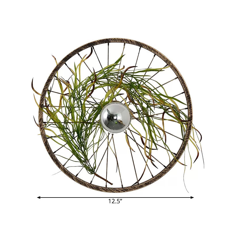 Avtoit | Wheel Iron LED Wall Lamp Bracket Farm Garage Plant Wall Lighting in Pink/Green/Pink Red