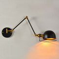 Avtoit | Bowl Restaurant Adjustable Wall Lamp Vintage Metal Single Black Wall-Mounted Lamp with Wire Protection, 4"+4"/8"+8"/12"+6" Width