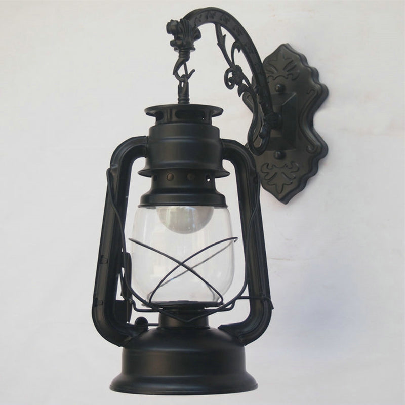 Avtoit | 1-Light Kerosene Wall Mount Lighting Nautical Black/Copper/Bronze Clear Glass Wall Lights for Dining Room