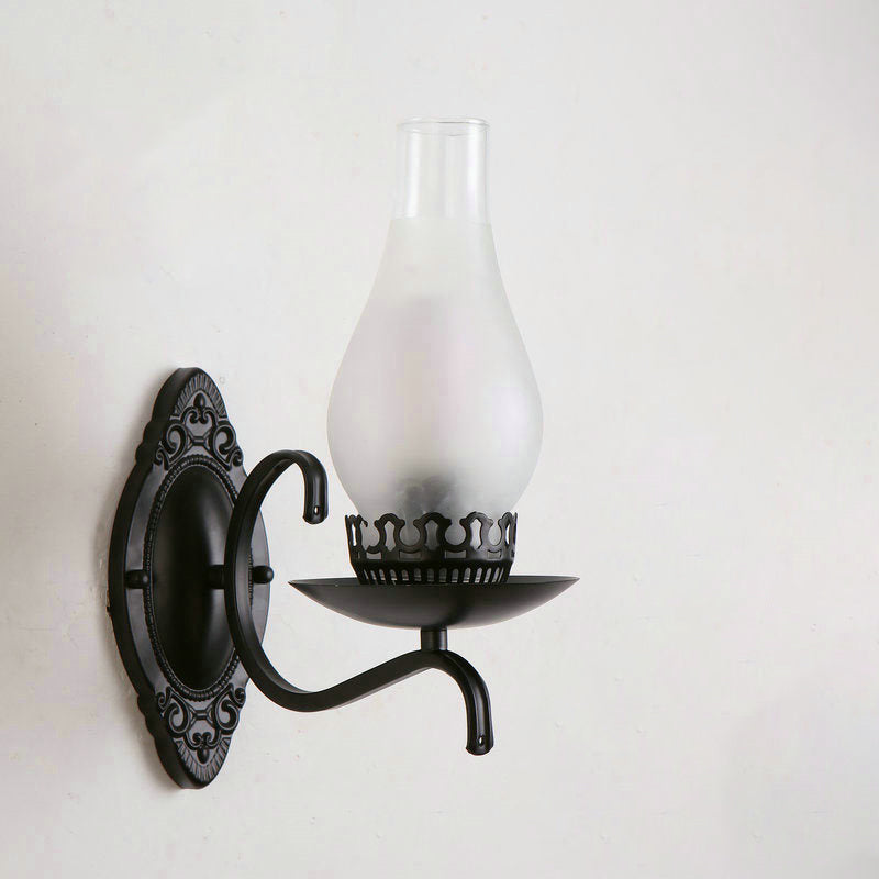 Avtoit | Single-arm Wall Light Industrial Hall Wall Light with Kerosene Clear/Frosted Glass Shade in Copper/Bronze
