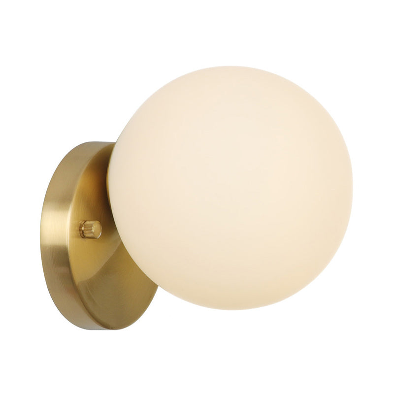 Avtoit | Brass 1-Light Wall Lamp Fixture Antique Frosted White Glass Tulip Shade/Cylinder Wall Mount Light with Arm