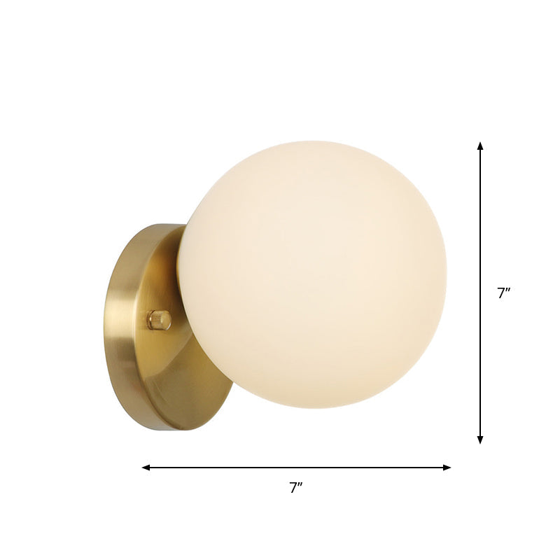 Avtoit | Brass 1-Light Wall Lamp Fixture Antique Frosted White Glass Tulip Shade/Cylinder Wall Mount Light with Arm