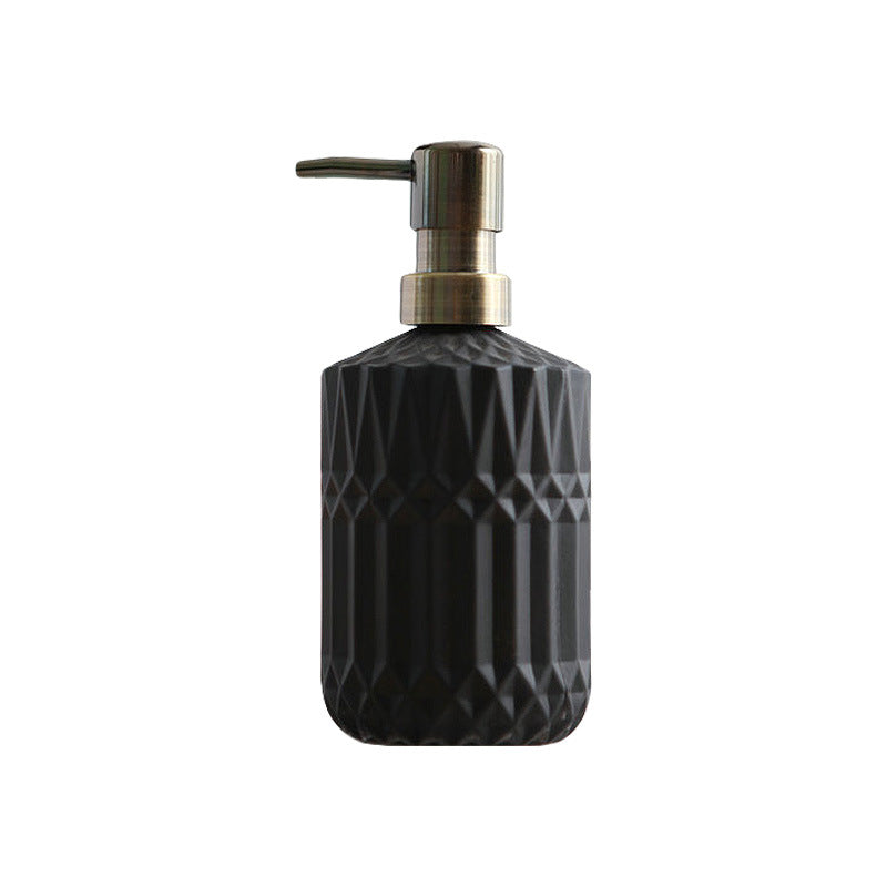 Avtoit | CrystalFoam Glass Soap Dispenser | Diamond Pattern Design | Elegant Storage for Soap | Modern Bathroom Decor