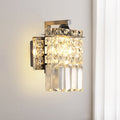 Avtoit | Rectangular wall lamp crystal block wall sconce in chrome with crystal rod draping