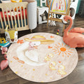 Avtoit | Pastel Colorful Animals Carpet Synthetic Cartoon Rug Non-slip Back Stain Resistant Carpet for Preschool