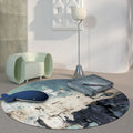 Avtoit | Dark Industrial Area Rug Synthetic Abstract Oil Painting Print Rug Stain Resistant Carpet for Home Decor