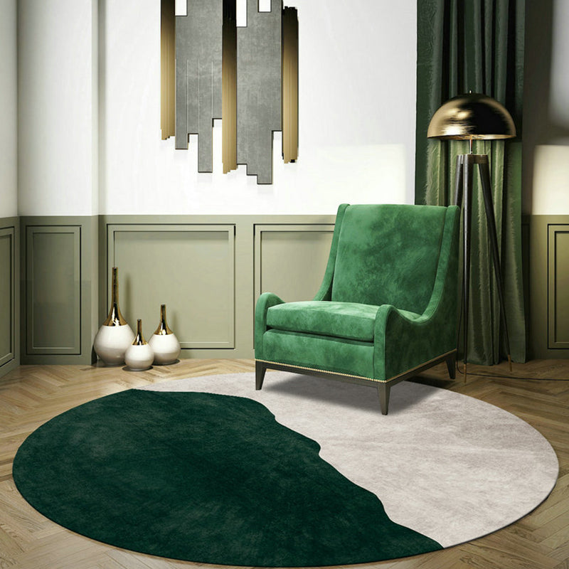 Avtoit | Nostalgic Green Modern Carpet Polyester Color Block Area Rug Non-Slip Pet-Friendly Washable Rug for Room