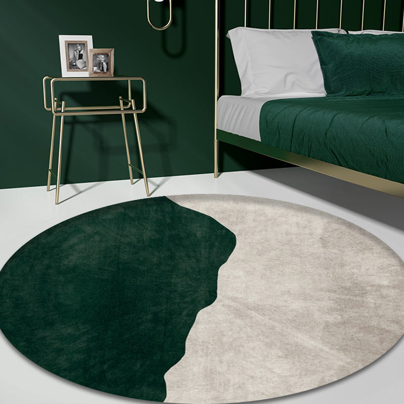 Avtoit | Nostalgic Green Modern Carpet Polyester Color Block Area Rug Non-Slip Pet-Friendly Washable Rug for Room