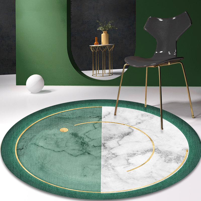 Avtoit | Nostalgic Green Modern Carpet Polyester Color Block Area Rug Non-Slip Pet-Friendly Washable Rug for Room