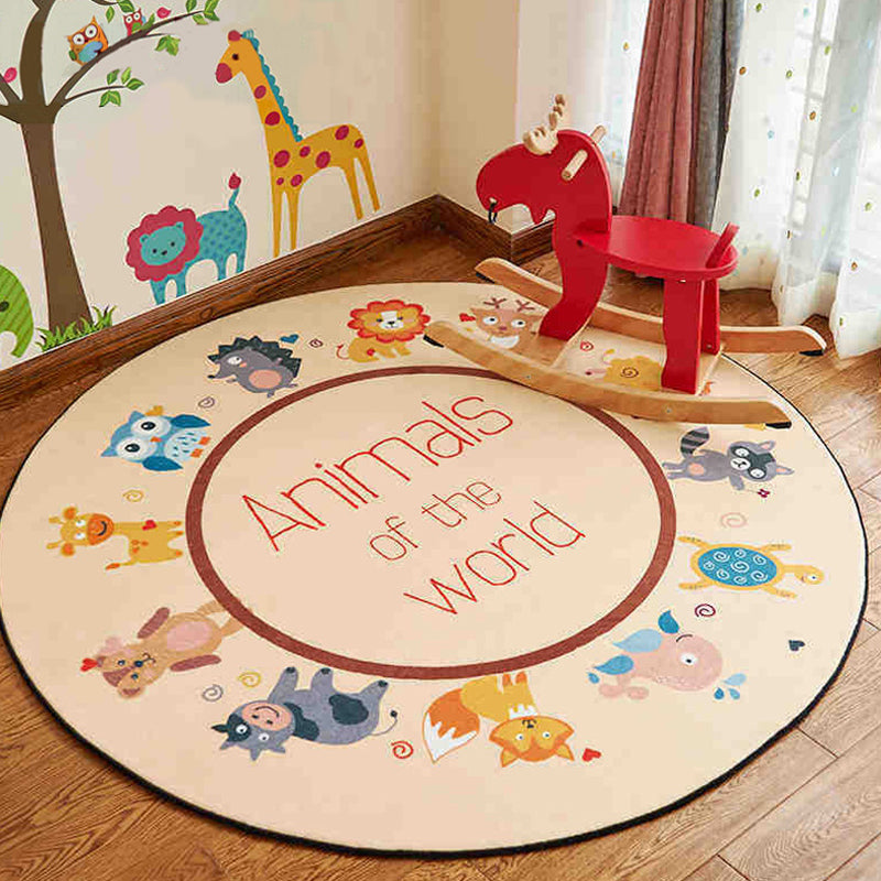Avtoit | Beautiful animal pattern rug pastel children's style rug polyester non-slip rug for the children's room