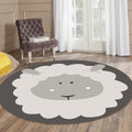 Avtoit | Dark Color Cartoon Area Rug Synthetic Animal Head Carpet Stain Resistant Non-Slip Rug for Children's Room