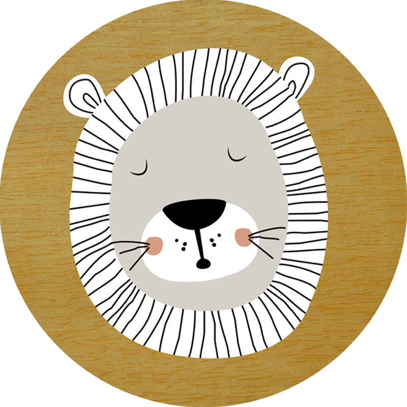 Avtoit | Dark Color Cartoon Area Rug Synthetic Animal Head Carpet Stain Resistant Non-Slip Rug for Children's Room