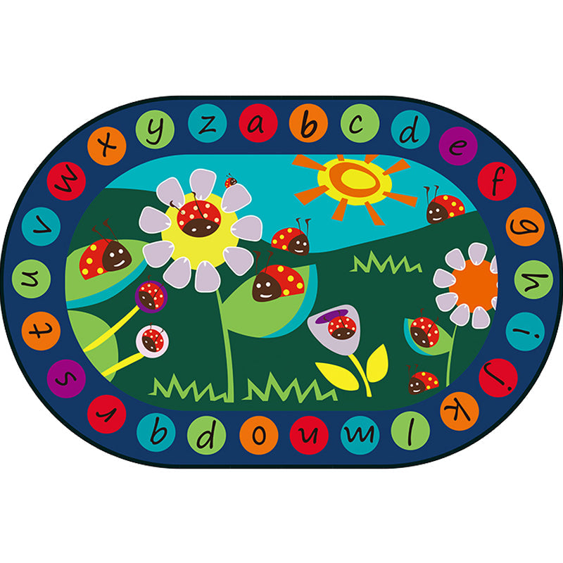 Avtoit | Multicolor Kids Room Carpet Cartoon Alphabet Letters and Numbers Carpet Polyester Pet-Friendly Carpet