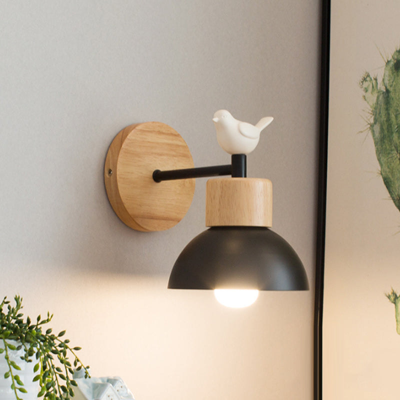 Avtoit | NordicDome - Metal and Wood Wall Lamp with Bird for the Children's Room