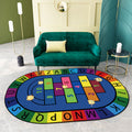 Avtoit | Multicolor Kids Room Carpet Cartoon Alphabet Letters and Numbers Carpet Polyester Pet-Friendly Carpet