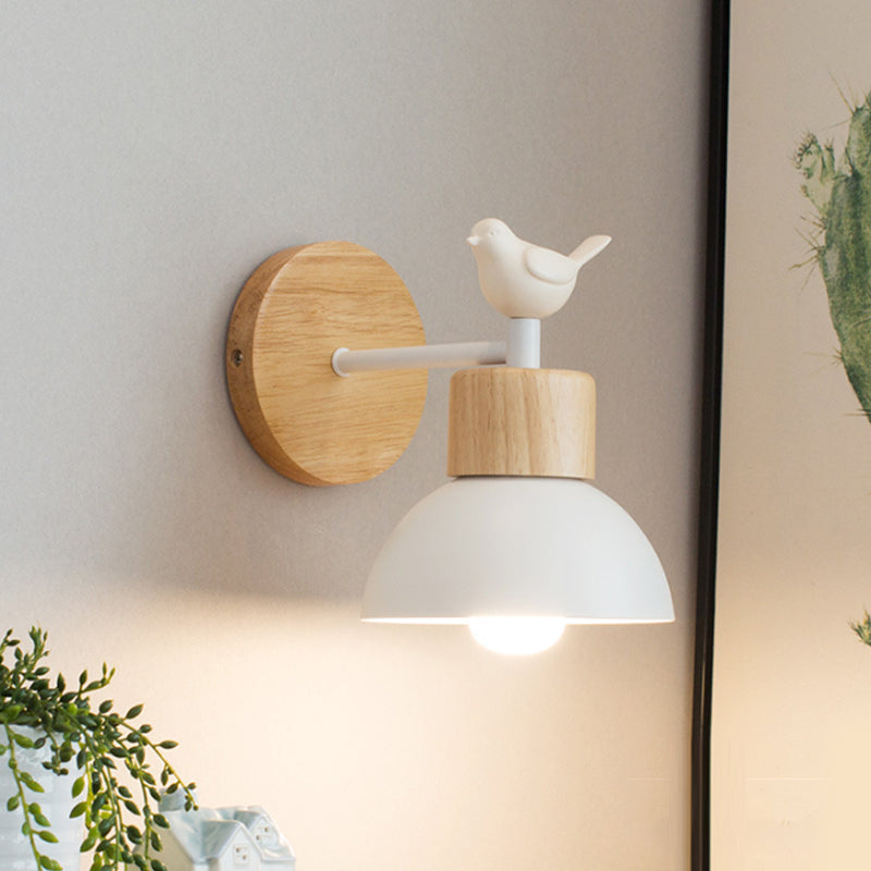 Avtoit | NordicDome - Metal and Wood Wall Lamp with Bird for the Children's Room