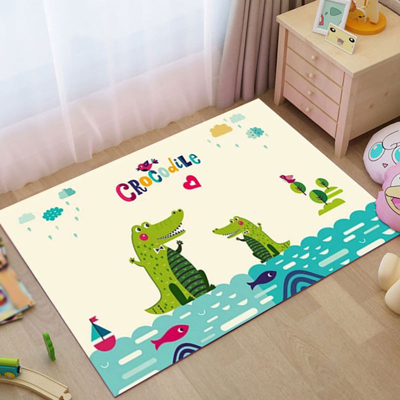Avtoit | Dreamy Fairy-Tale Area Rug Pastel Color Cartoon Carpet Polypropylene Stain-Resistant Carpet for Kids Room