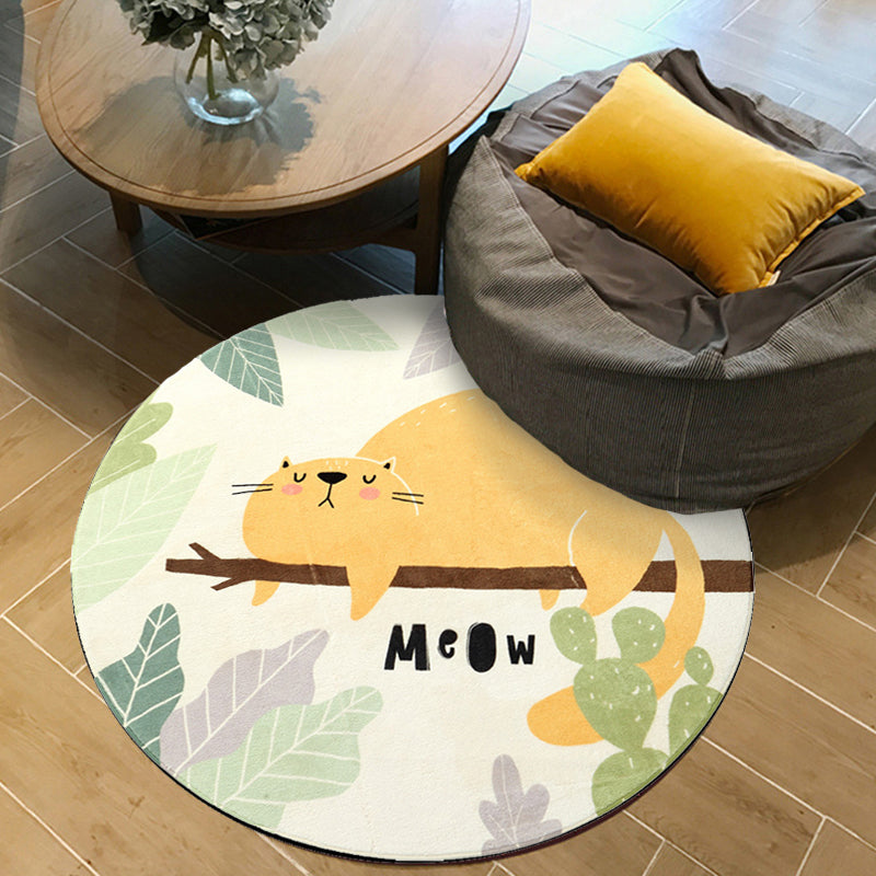 Avtoit | Shady Animal Indoor Rug Soft Color Cartoon Rug Polypropylene Machine Washable Rug for the Children's Room