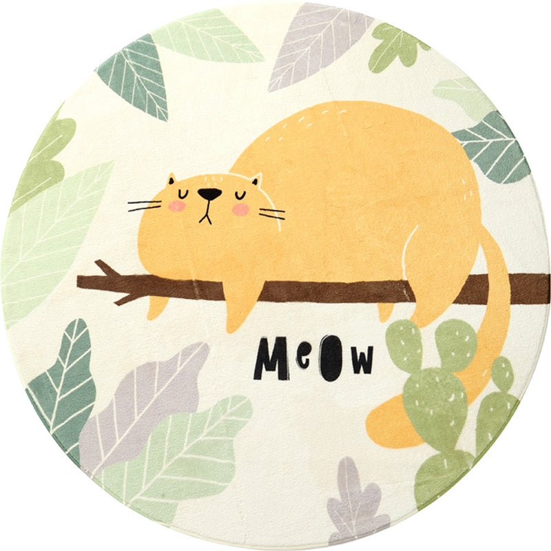 Avtoit | Shady Animal Indoor Rug Soft Color Cartoon Rug Polypropylene Machine Washable Rug for the Children's Room