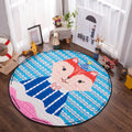 Avtoit | Children’s Animal Play Rug Multicolored Cotton Rug Stain Resistant Pet Friendly Rug for Children's Room